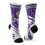Northwestern Wildcats Socks Personalized Pinstripe Chevron Purple White Best Selling