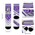 Northwestern Wildcats Socks Personalized Pinstripe Chevron Purple White Best Selling