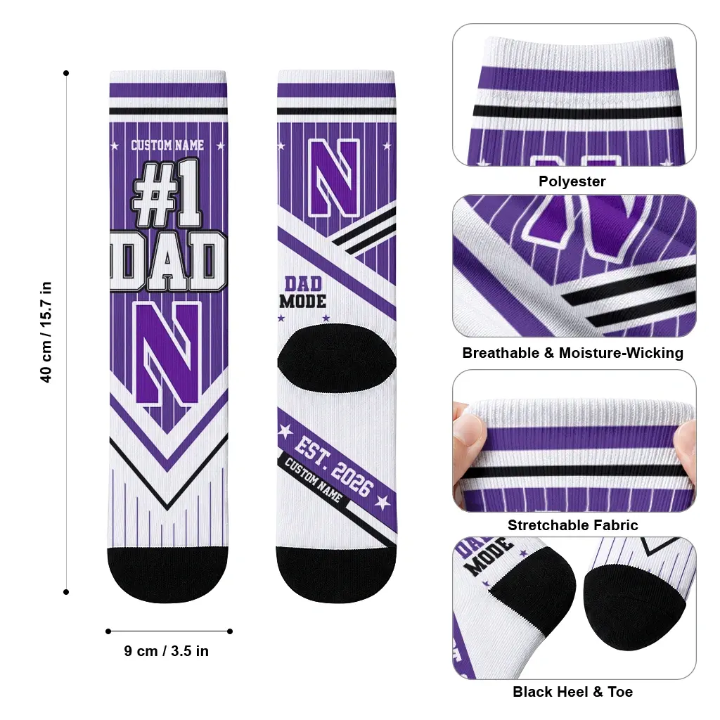 Northwestern Wildcats Socks Personalized Pinstripe Chevron Purple White High Quality Northwestern Wildcats Socks Personalized Pinstripe Chevron Purple White High Quality