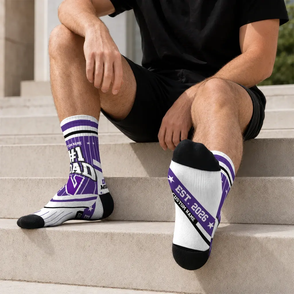 Northwestern Wildcats Socks Personalized Pinstripe Chevron Purple White Latest Model Northwestern Wildcats Socks Personalized Pinstripe Chevron Purple White Latest Model