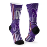 Northwestern Wildcats Socks Personalized Star Stripes Purple White Best Selling