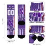 Northwestern Wildcats Socks Personalized Star Stripes Purple White Best Selling