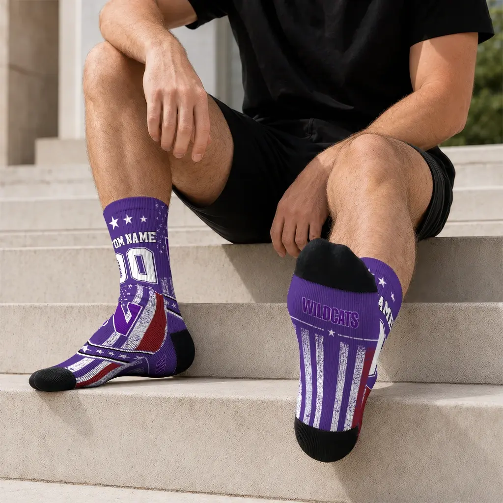 Northwestern Wildcats Socks Personalized Star Stripes Purple White Latest Model Northwestern Wildcats Socks Personalized Star Stripes Purple White Latest Model