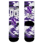 Northwestern Wildcats Socks Personalized Woodland Camo Purple Best Selling