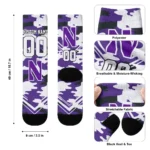 Northwestern Wildcats Socks Personalized Woodland Camo Purple Best Selling