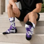Northwestern Wildcats Socks Personalized Woodland Camo Purple Best Selling