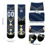Notre Dame Fighting Irish Socks Custom Argyle Pattern Navy Best Selling