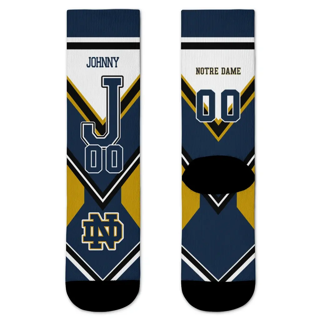 Notre Dame Fighting Irish Socks Custom Arrow Blocks Navy Best Selling Notre Dame Fighting Irish Socks Custom Arrow Blocks Navy Best Selling