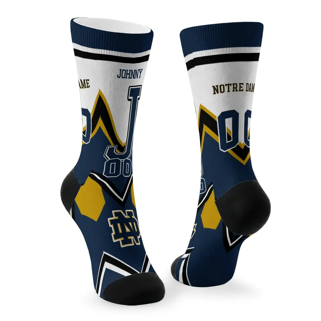 Notre Dame Fighting Irish Socks Custom Arrow Blocks Navy Fashion Forward Notre Dame Fighting Irish Socks Custom Arrow Blocks Navy Fashion Forward