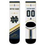Notre Dame Fighting Irish Socks Custom Nautical Icons Navy White Best Selling