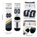 Notre Dame Fighting Irish Socks Custom Nautical Icons Navy White Best Selling