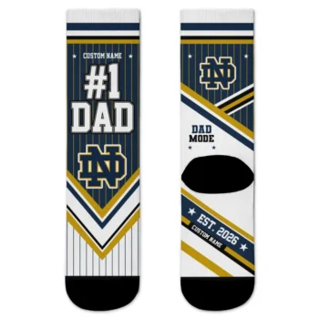 Notre Dame Fighting Irish Socks Custom Pinstripe Chevron Navy White Best Selling