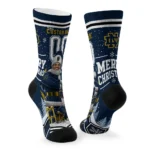 Notre Dame Fighting Irish Socks Custom Snowy Scene Navy White Best Selling