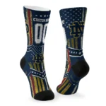 Notre Dame Fighting Irish Socks Custom Star Stripes Navy White Best Selling