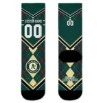 Oakland Athletics Socks Custom Argyle Pattern Green Best Selling