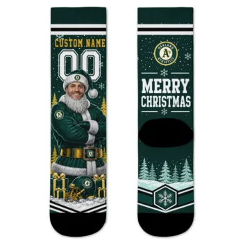 Oakland Athletics Socks Custom Snowy Scene Green White Best Selling