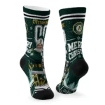 Oakland Athletics Socks Custom Snowy Scene Green White Best Selling