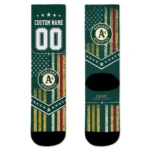 Oakland Athletics Socks Custom Star Stripes Green White Best Selling