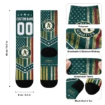 Oakland Athletics Socks Custom Star Stripes Green White Best Selling