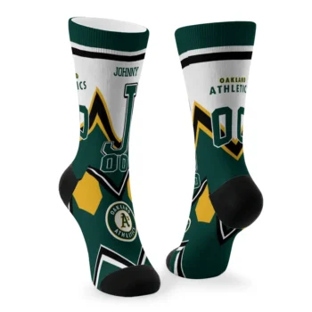 Oakland Athletics Socks Customized Arrow Blocks Green Fashion Forward