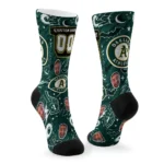 Oakland Athletics Socks Personalized Scattered Icons Green Best Selling