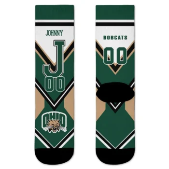 Ohio Bobcats Socks Personalized Arrow Blocks Green Best Selling
