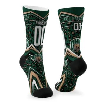 Ohio Bobcats Socks Personalized Leopard Print Green Black Fashion Forward