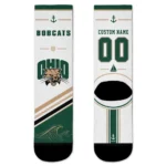 Ohio Bobcats Socks Personalized Nautical Icons Green White Best Selling