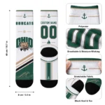 Ohio Bobcats Socks Personalized Nautical Icons Green White Best Selling