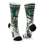 Ohio Bobcats Socks Personalized Pinstripe Chevron Green White Best Selling