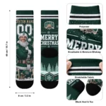 Ohio Bobcats Socks Personalized Snowy Scene Green White Best Selling
