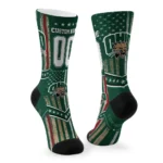 Ohio Bobcats Socks Personalized Star Stripes Green White Best Selling