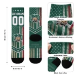 Ohio Bobcats Socks Personalized Star Stripes Green White Best Selling