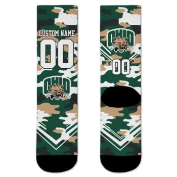Ohio Bobcats Socks Personalized Woodland Camo Green Best Selling