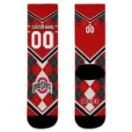 Ohio State Buckeyes Socks Customized Argyle Pattern Scarlet Best Selling
