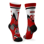 Ohio State Buckeyes Socks Customized Arrow Blocks Scarlet Best Selling