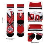 Ohio State Buckeyes Socks Customized Arrow Blocks Scarlet Best Selling