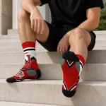 Ohio State Buckeyes Socks Customized Arrow Blocks Scarlet Best Selling
