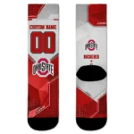 Ohio State Buckeyes Socks Customized Geometric Tech Scarlet Best Selling