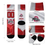 Ohio State Buckeyes Socks Customized Geometric Tech Scarlet Best Selling