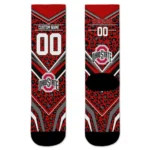 Ohio State Buckeyes Socks Customized Leopard Print Scarlet Black Best Selling
