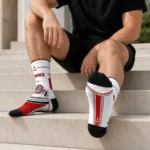 Ohio State Buckeyes Socks Customized Nautical Icons Scarlet White Best Selling