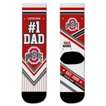 Ohio State Buckeyes Socks Customized Pinstripe Chevron Scarlet White Best Selling