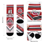 Ohio State Buckeyes Socks Customized Pinstripe Chevron Scarlet White Best Selling