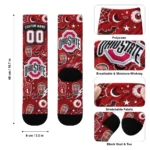 Ohio State Buckeyes Socks Customized Scattered Icons Scarlet Best Selling