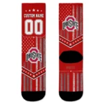 Ohio State Buckeyes Socks Customized Star Stripes Scarlet White Best Selling