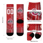 Ohio State Buckeyes Socks Customized Star Stripes Scarlet White Best Selling