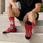 Ohio State Buckeyes Socks Customized Star Stripes Scarlet White Best Selling