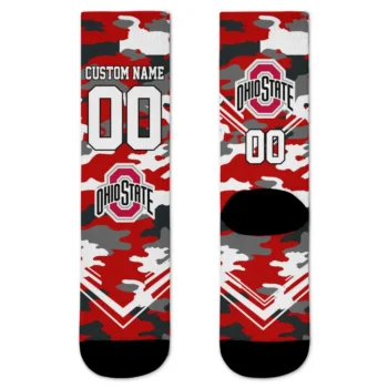 Ohio State Buckeyes Socks Customized Woodland Camo Scarlet Best Selling