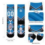 Oklahoma City Thunder Socks Custom Argyle Pattern Blue Best Selling